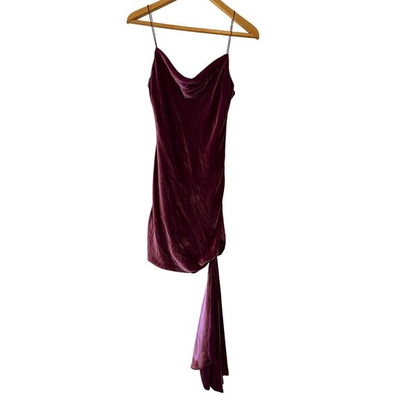 Cinq à Sept Burgundy Velvet Ryder Cocktail Mini Dress Size 0 - Picture 3 of 12